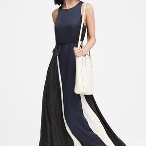 Satin Banana Republic colour block party dress